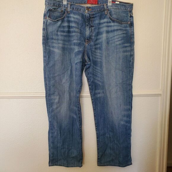 Lucky Brand 429 Classic Straight Medium Blue Jeans Mens Size 42 x 32